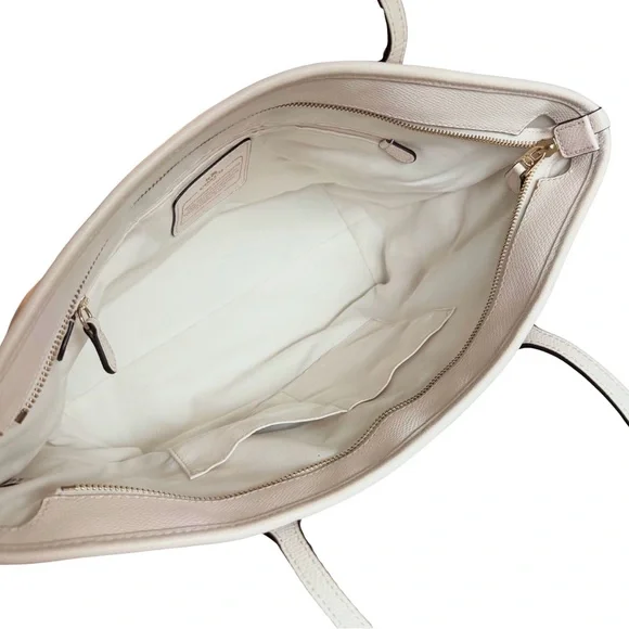 Coach Crossgrain Zip Tote — F36875, Chalk — Clean Interior - Picture 3 of 15